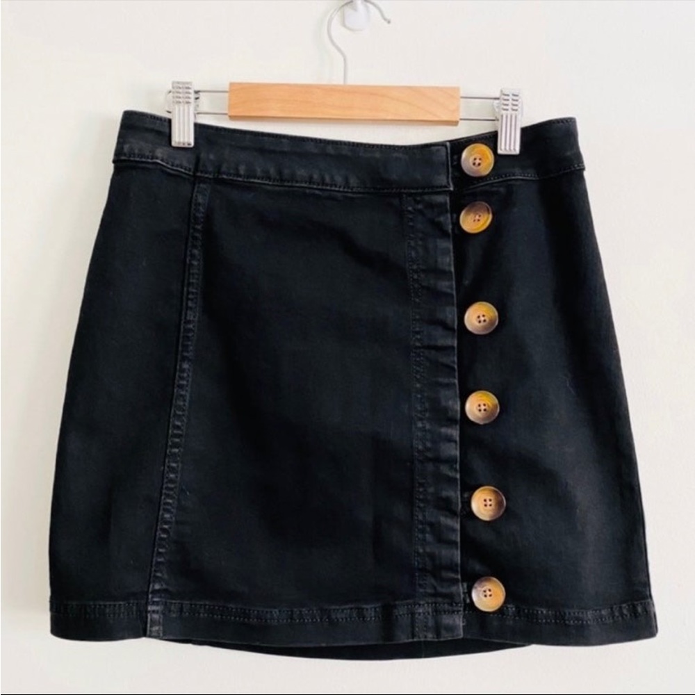 FP Black Denim Skirt